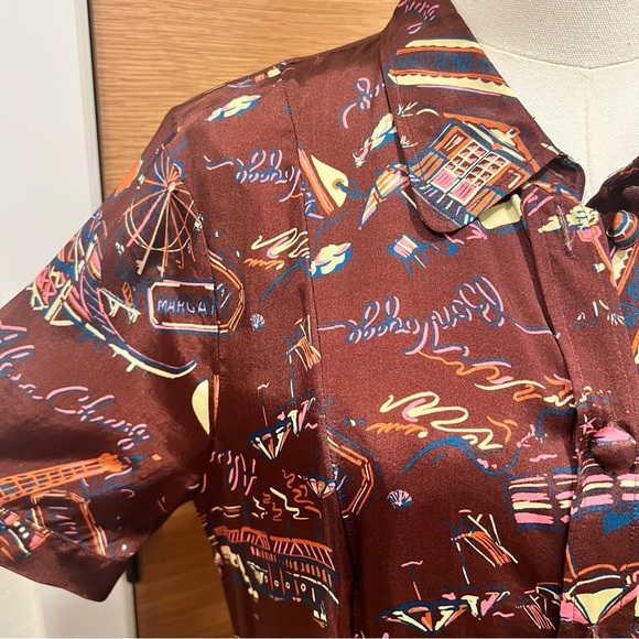 Elegant ALEXA CHUNG 
Printed dress | Burgundy| Patterned Dress | size 10 - Picture 5 of 15